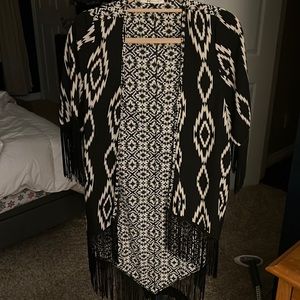 Black shall with fringe